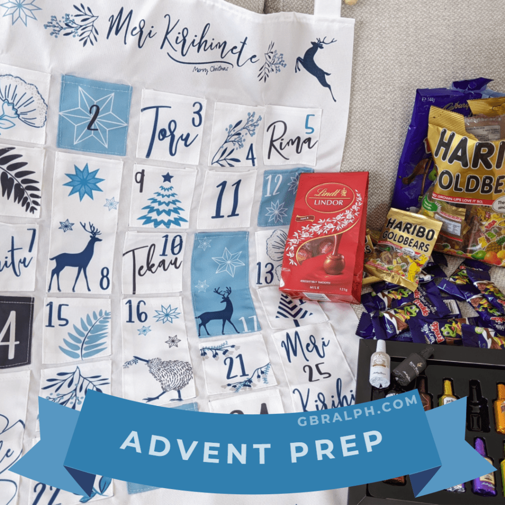 Advent calendar restocking with treats.