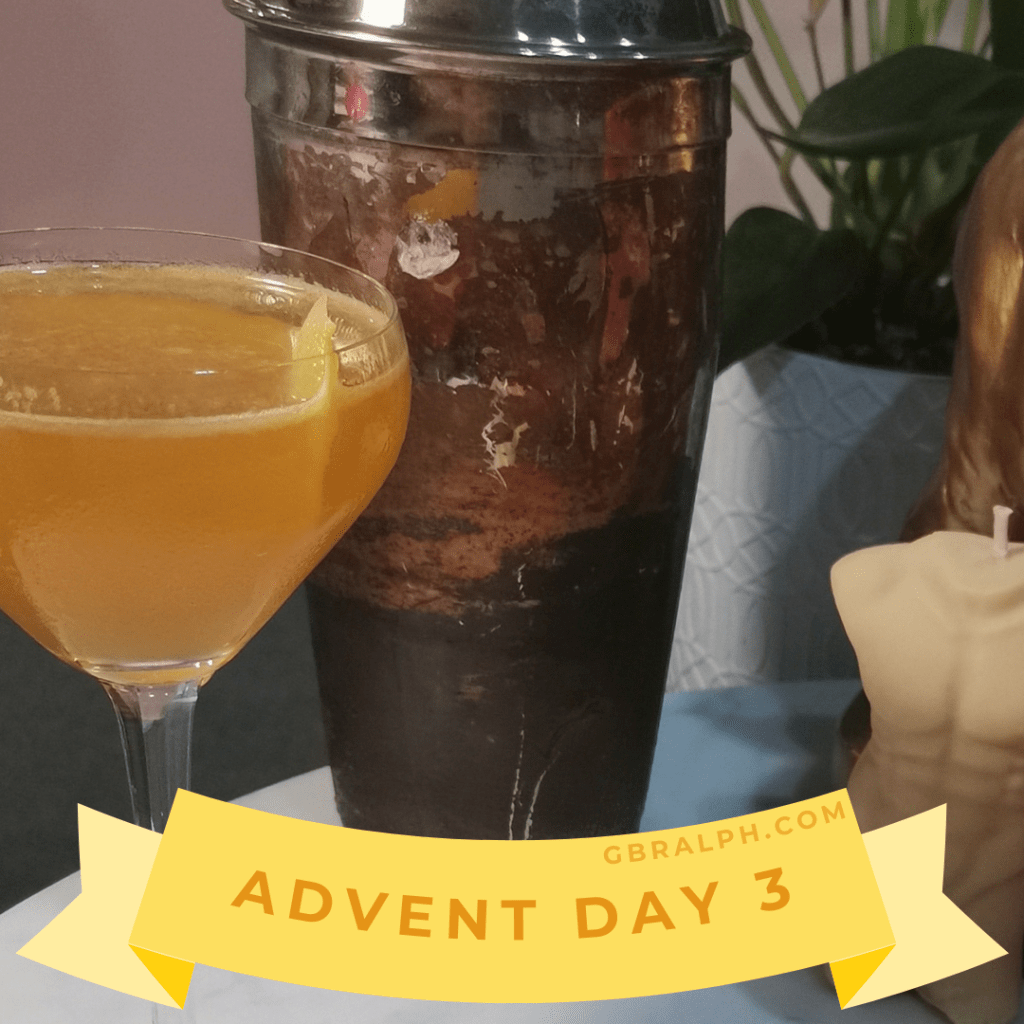 Advent Day 3 - sidecar cocktail and shaker