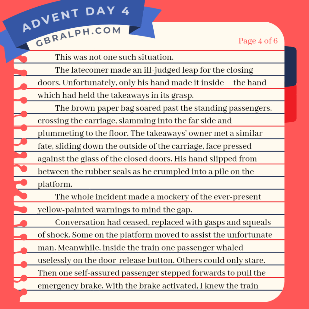 Chicken Nuggets short story by G B Ralph. Square image format. Page 4 of 6.