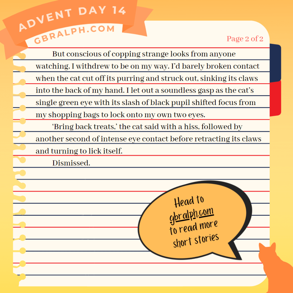 Picking up the Groceries flash fiction short story by G B Ralph. Page 2 of 2.