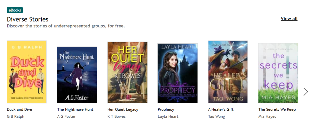 Kobo Diverse Stories promo - free page preview screenshot