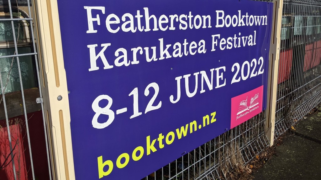 Featherston Booktown Karukatea Festival 2022 sign