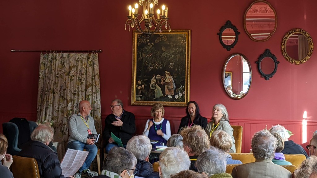 Author panel in the Royal Hotel's Joy Cowley Room