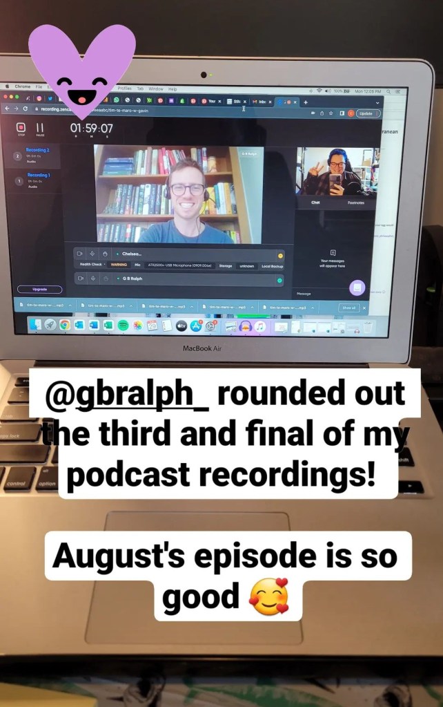 Photo of laptop showing video call in progress