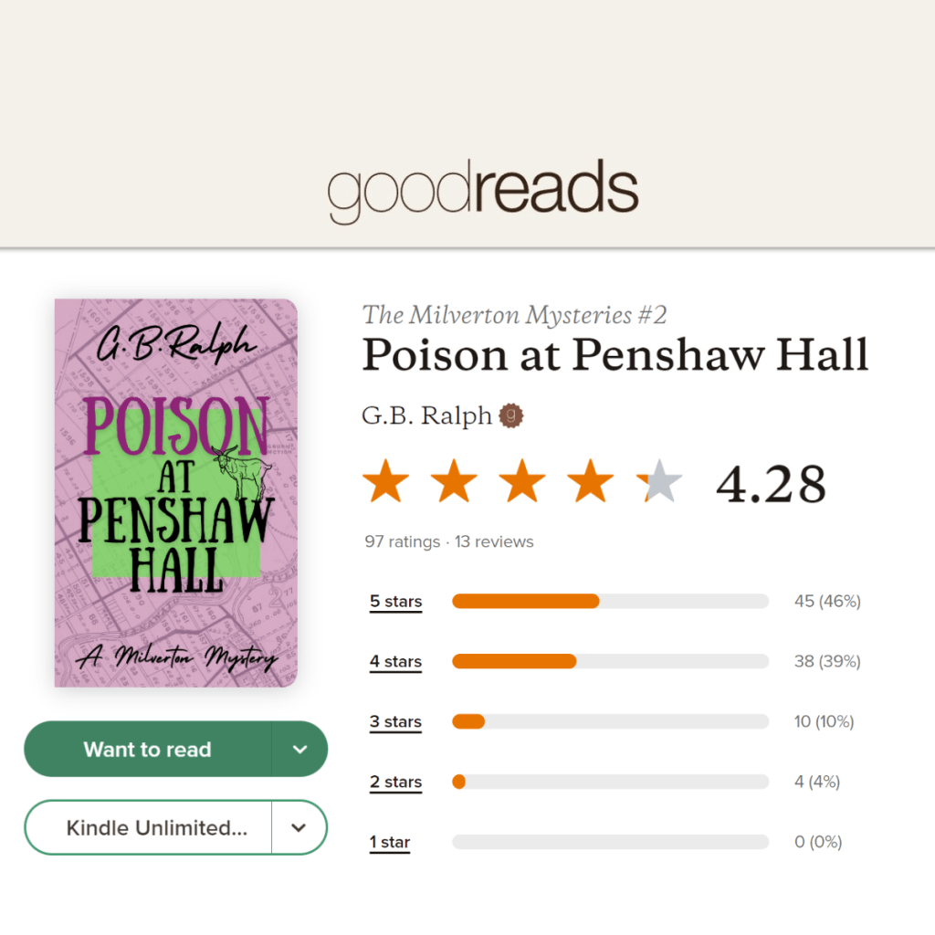 Poison at Penshaw Hall (A Milverton Mystery) by G. B. Ralph. Goodreads reader reviews showing 97 ratings with an average rating of 4.28 out of 5 stars.