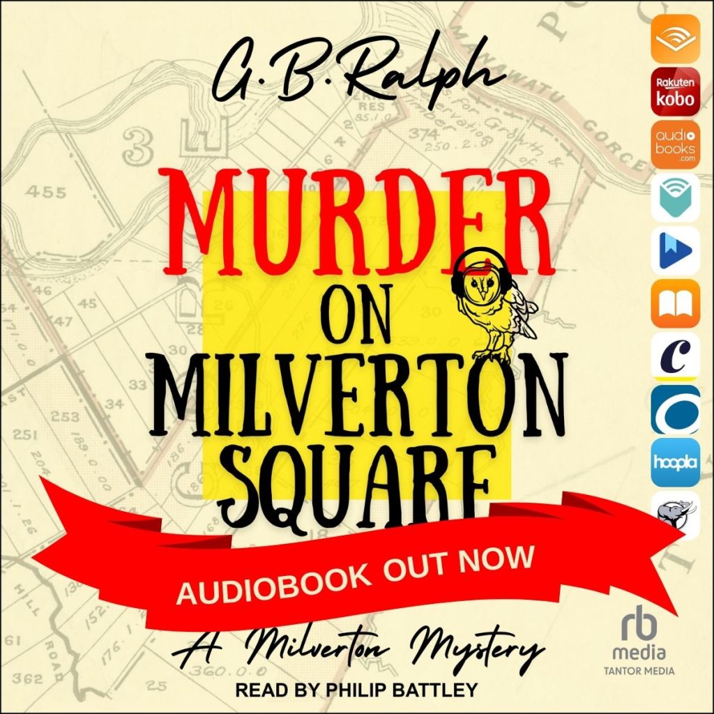 Murder on Milverton Square by G B Ralph. Audiobook cover image. Audiobook out now.