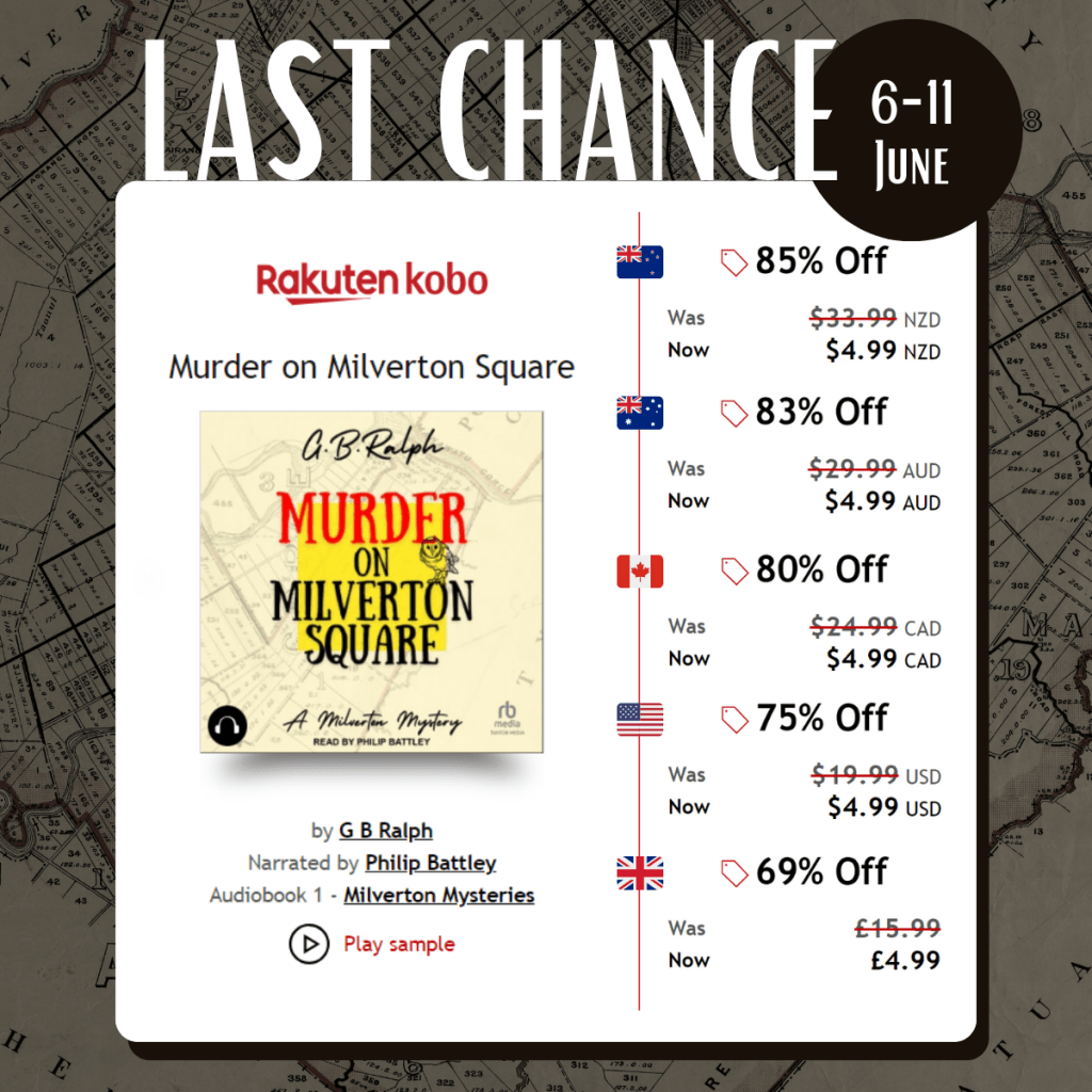 Murder on Milverton Square by G B Ralph. Audiobook on Kobo.