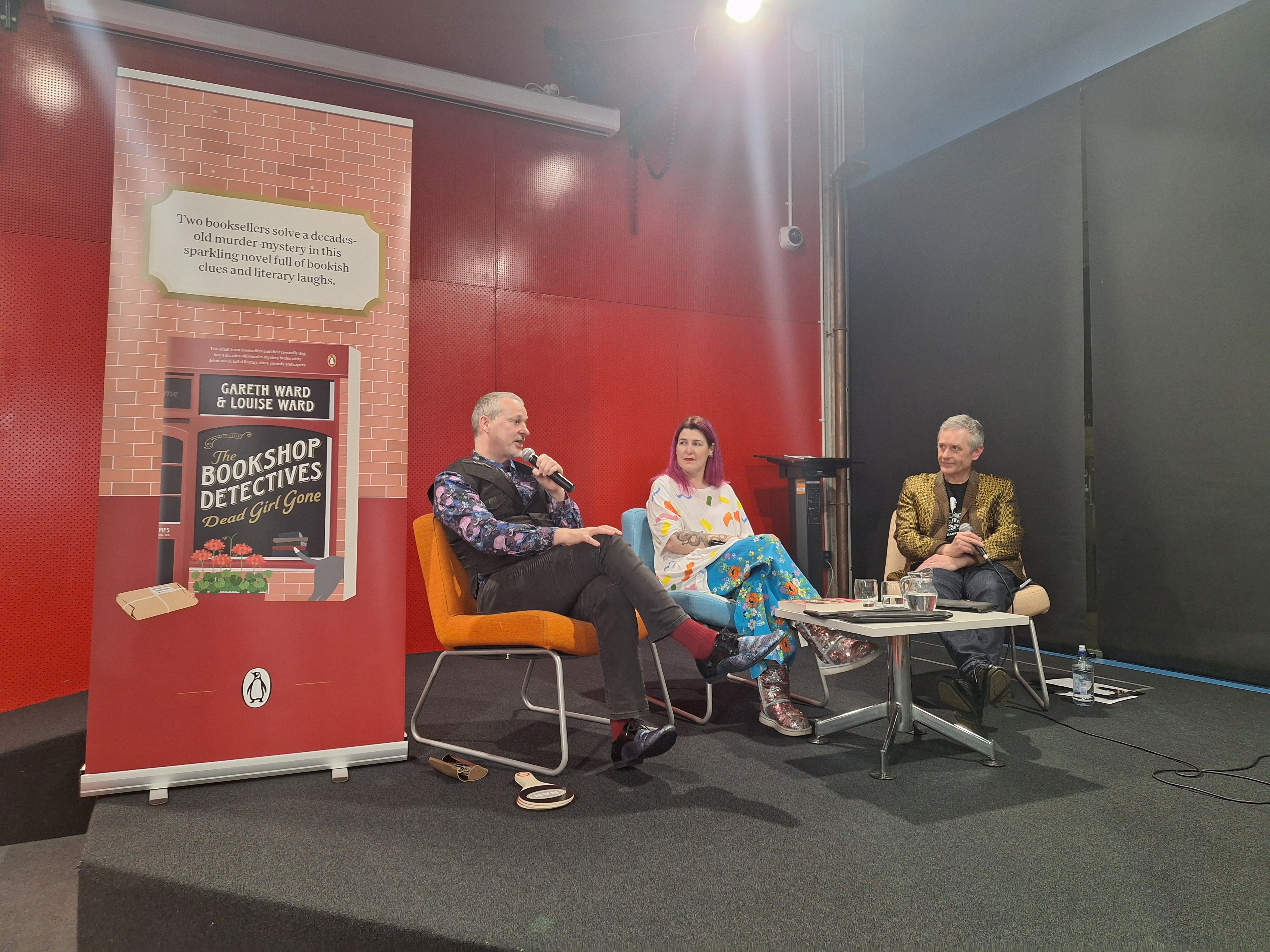 Author panel featuring Gareth Ward, Louise Ward, and Bing Turkby