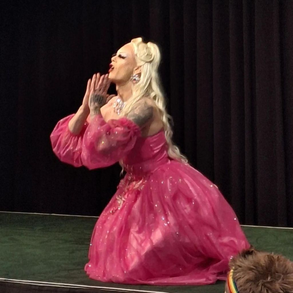 Miss Terri Doll performing on stage
