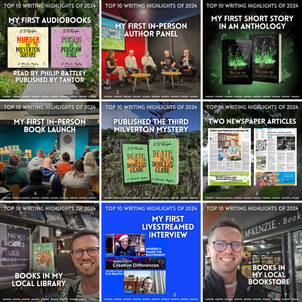 Top 10 writing highlights of 2024. Grid showing the first 9 highlights.