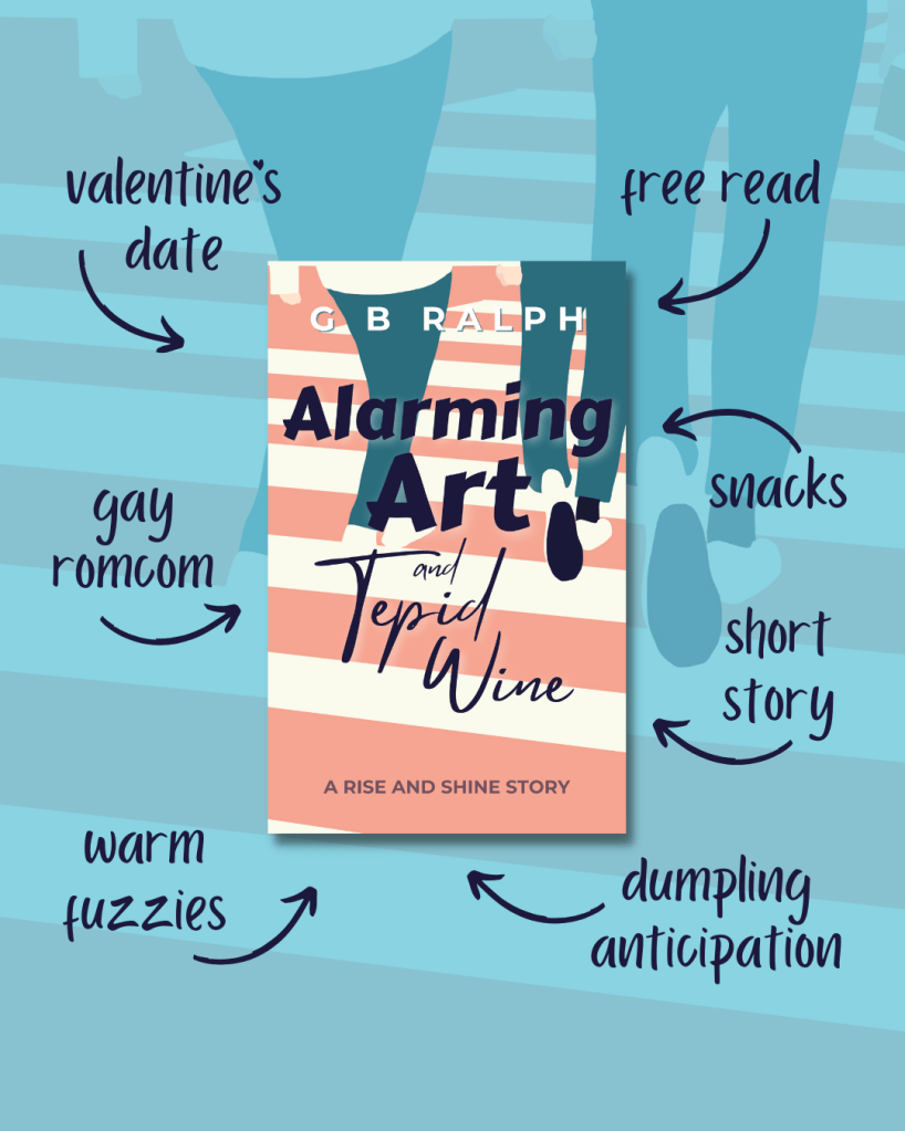 Alarming Art and Tepid Wine by G. B. Ralph. Story cover image and word arrows.