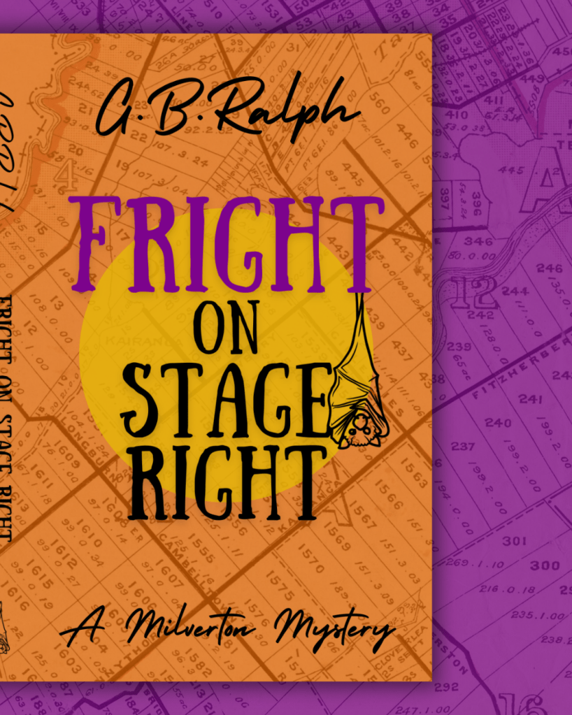 Front cover design for Fright on Stage Right by G. B. Ralph.