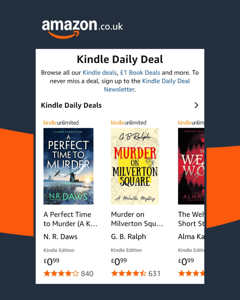 Murder on Milverton Square by G. B. Ralph shown on Amazon UK at 99p.